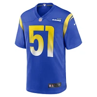 Men's Nike Zach VanValkenburg Royal Los Angeles Rams Team Game Jersey