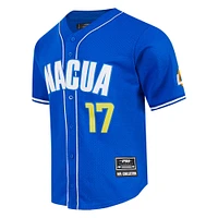 Men's Pro Standard Puka Nacua Royal Los Angeles Rams Mesh Button-Up Baseball Jersey