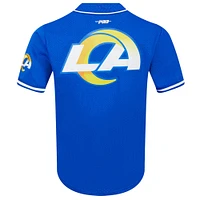 Men's Pro Standard Puka Nacua Royal Los Angeles Rams Mesh Button-Up Baseball Jersey