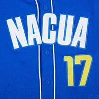 Men's Pro Standard Puka Nacua Royal Los Angeles Rams Mesh Button-Up Baseball Jersey
