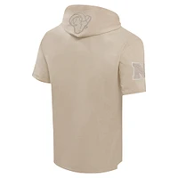 Men's Pro Standard Tan Los Angeles Rams Neutrals Capsule Short Sleeve Pullover Hoodie