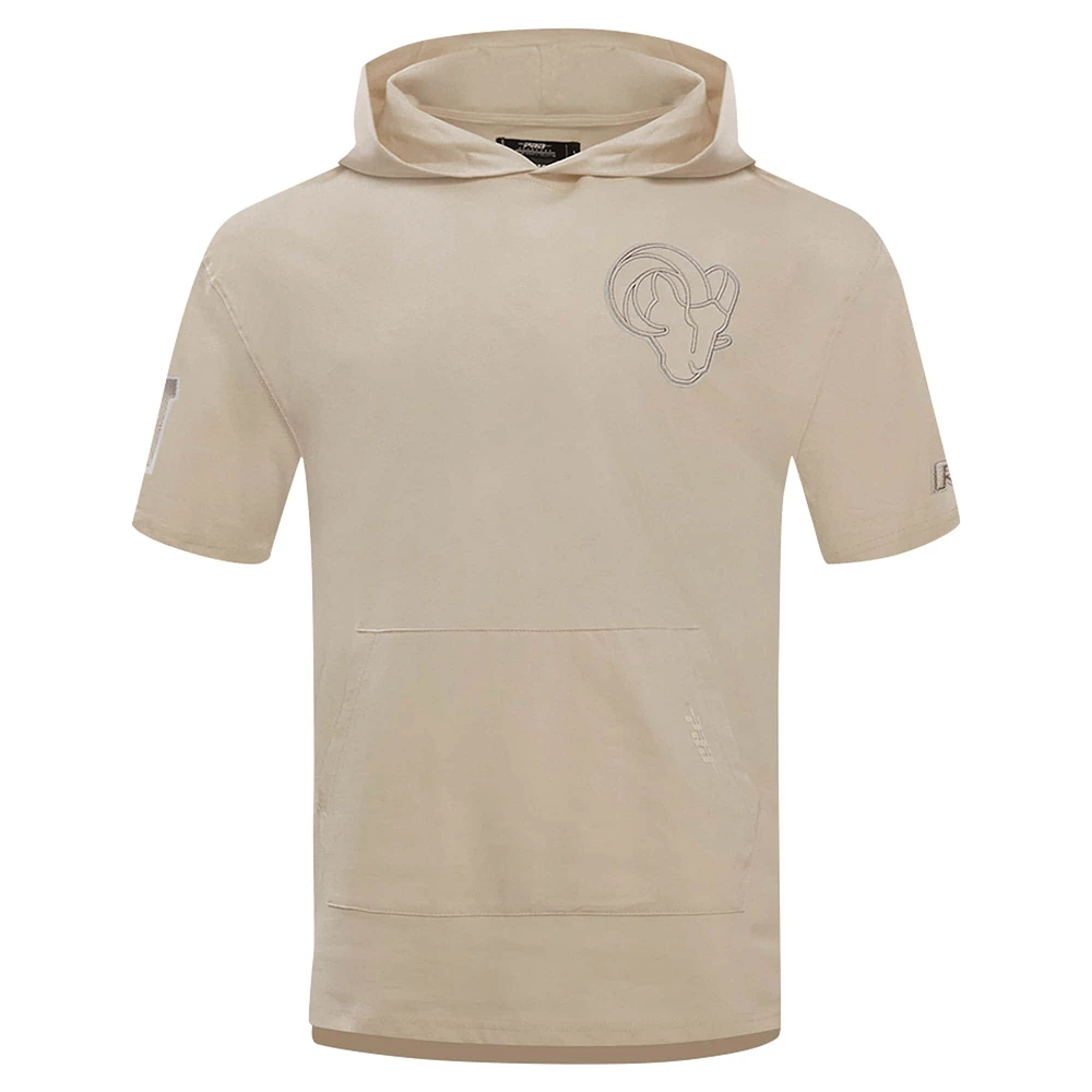Men's Pro Standard Tan Los Angeles Rams Neutrals Capsule Short Sleeve Pullover Hoodie