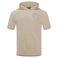 Men's Pro Standard Tan Los Angeles Rams Neutrals Capsule Short Sleeve Pullover Hoodie
