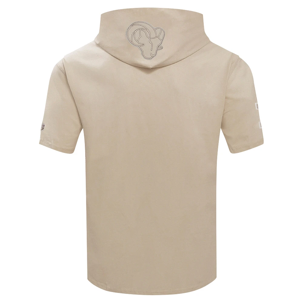 Men's Pro Standard Tan Los Angeles Rams Neutrals Capsule Short Sleeve Pullover Hoodie