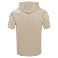 Men's Pro Standard Tan Los Angeles Rams Neutrals Capsule Short Sleeve Pullover Hoodie