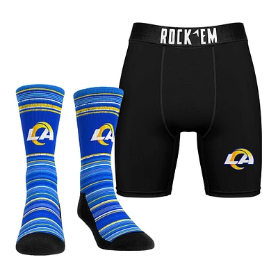 Lot de chaussettes et caleçons boxeurs Rock Em Socks pour hommes Los Angeles Rams