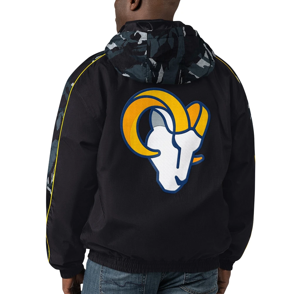 Sweat à capuche entièrement zippé Starter noir Los Angeles Rams Thursday Night Gridiron pour hommes