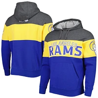 Men's Starter Heather Gray/Royal Los Angeles Rams Extreme Current - Pullover Hoodie
