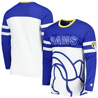 T-shirt à manches longues Starter Royal/Blanc des Rams de Los Angeles pour homme
