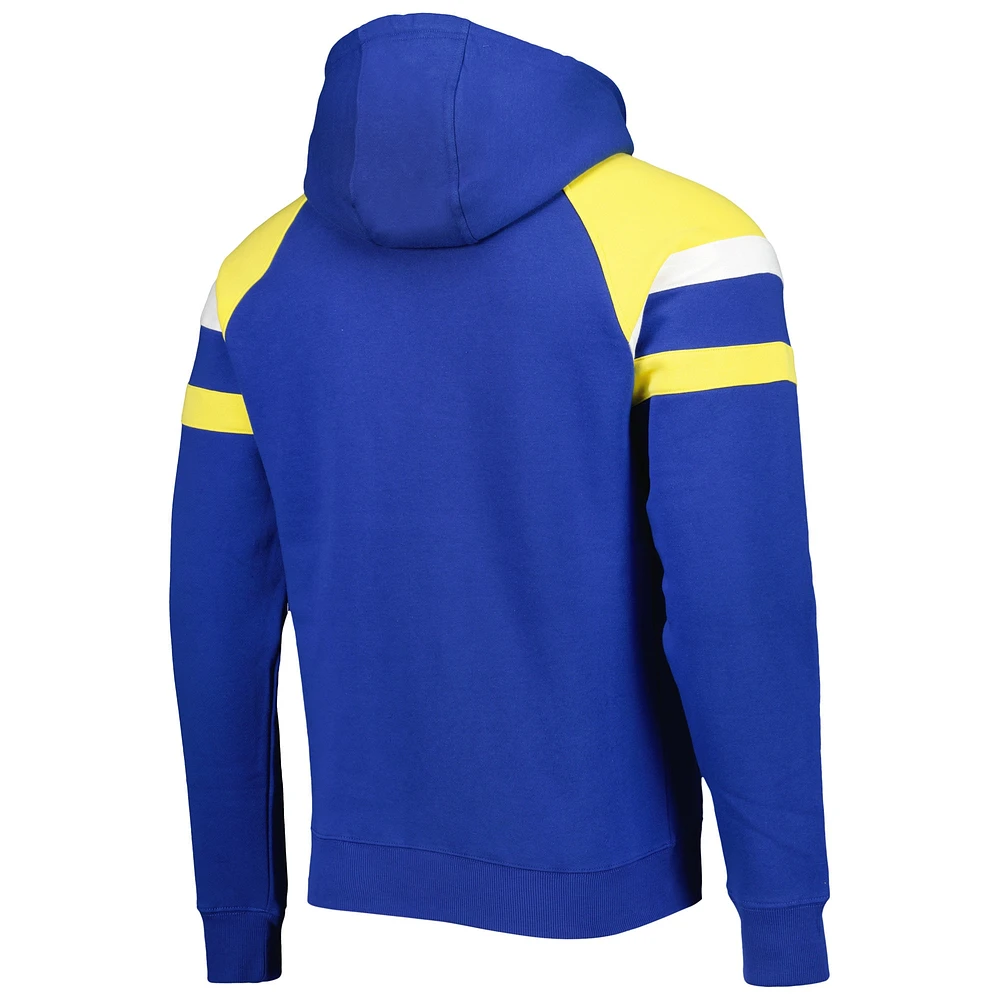 Men's Starter Royal Los Angeles Rams Draft Fleece Raglan Pullover Hoodie
