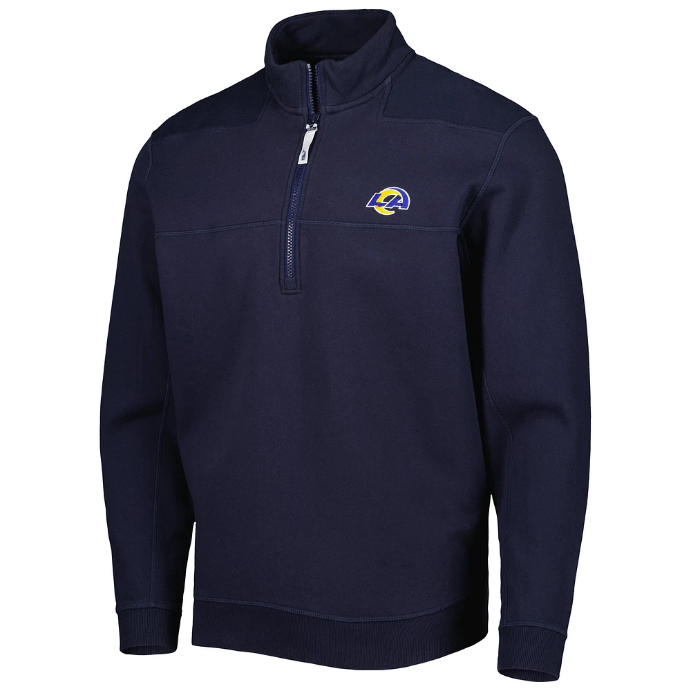 Men's Vineyard Vines Navy Los Angeles Rams Shep Shirt Quarter-Zip Sweatshirt