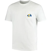 Men's Vineyard Vines White Los Angeles Rams Team Whale Helmet T-Shirt