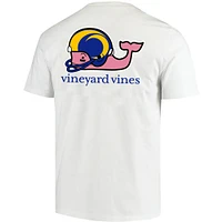Men's Vineyard Vines White Los Angeles Rams Team Whale Helmet T-Shirt
