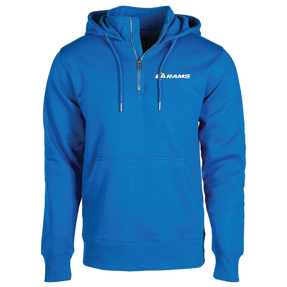 Unisex Dunbrooke  Royal Los Angeles Rams Defender Quarter-Zip Hoodie