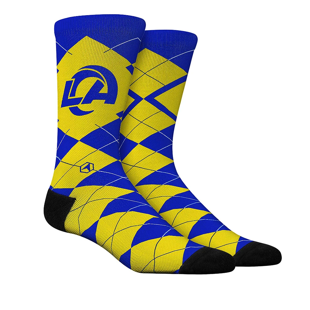 Chaussettes unisexes Rock Em Socks Los Angeles Rams Argyle Knitted Dress Socks