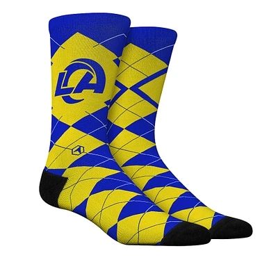 Chaussettes unisexes Rock Em Socks Los Angeles Rams Argyle Knitted Dress Socks