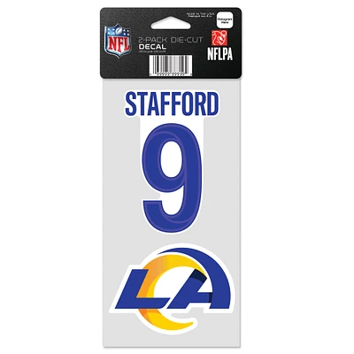 WinCraft Matthew Stafford Los Angeles Rams Perfect Cut Lot de 2 joueurs – Lot de décalcomanies