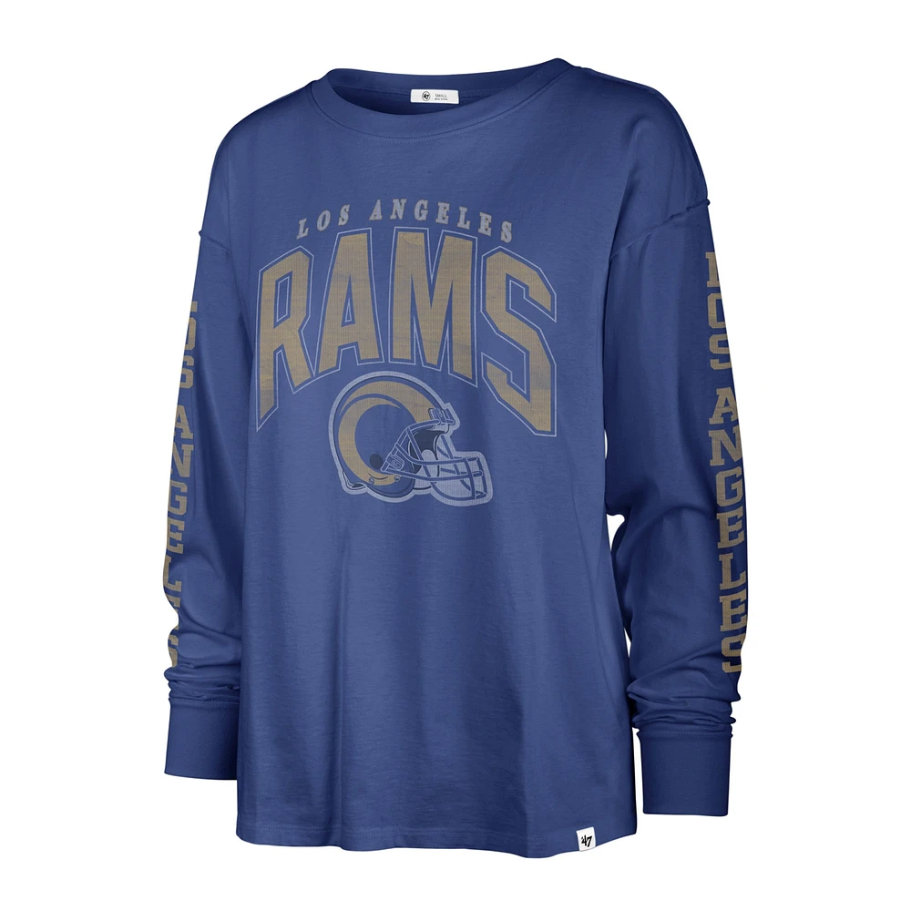 Women's '47 Royal Los Angeles Rams Tom Cat Lightweight Long Sleeve T-Shirt