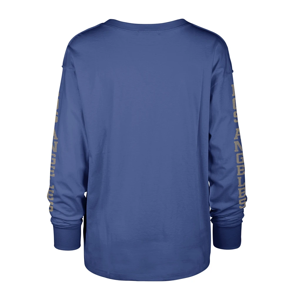 Women's '47 Royal Los Angeles Rams Tom Cat Lightweight Long Sleeve T-Shirt