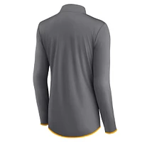 Women's Fanatics  Gray Los Angeles Rams Corner Long Sleeve 1/4 Zip Top