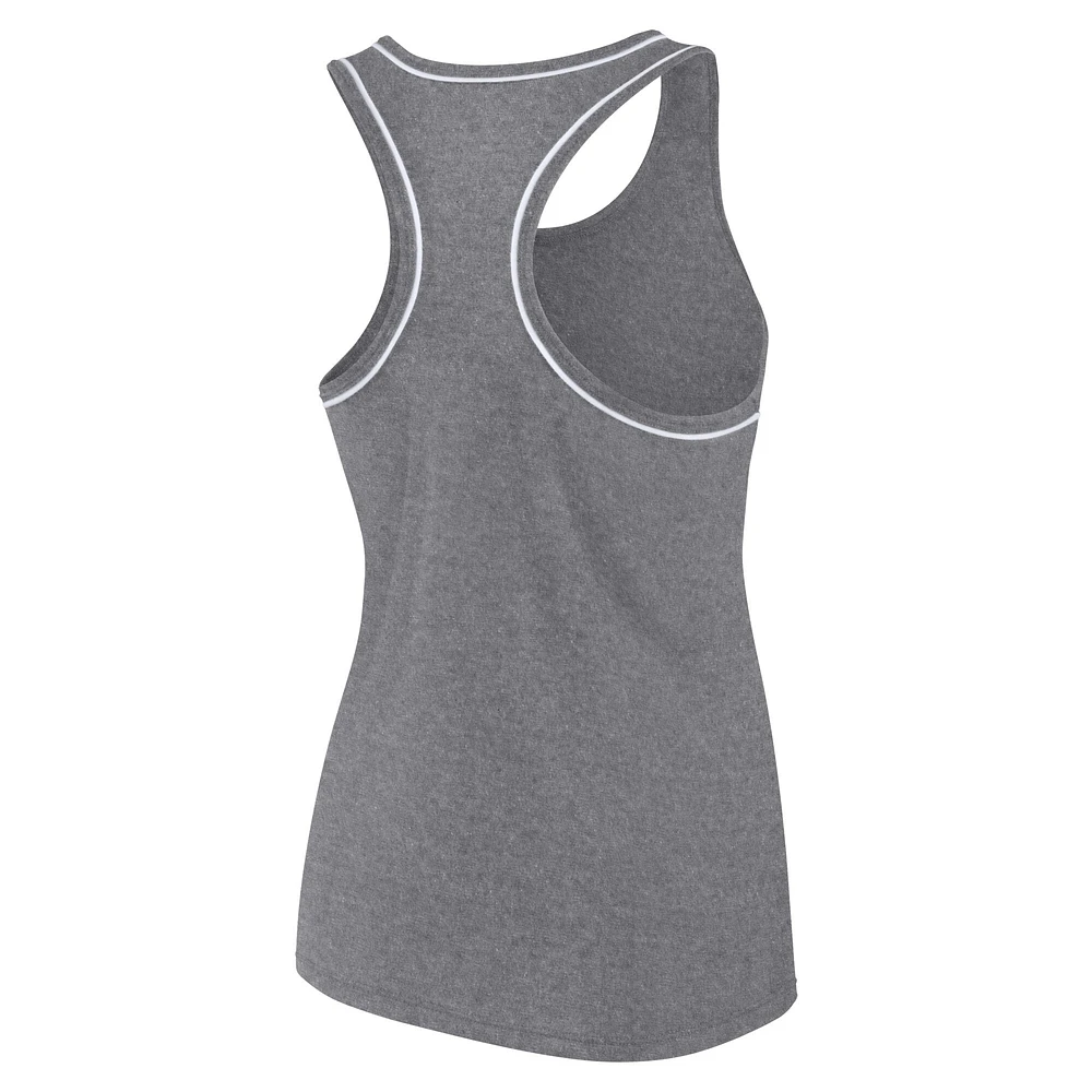 Women's Fanatics Gray Los Angeles Rams Wordmark Logo Racerback Scoop Neck Tank Top