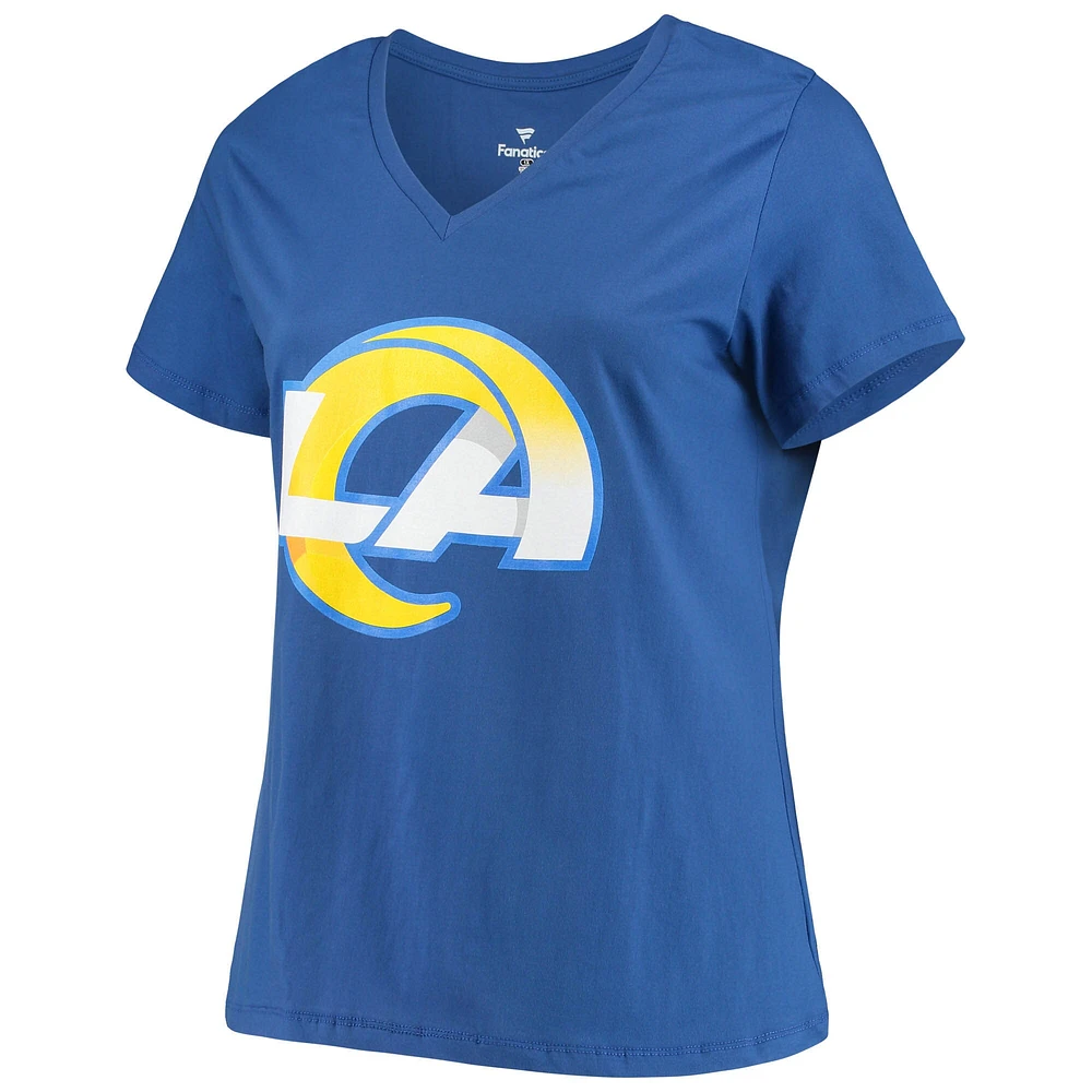 Women's Fanatics Matthew Stafford Royal Los Angeles Rams Plus Player Name & Number V-Neck T-Shirt