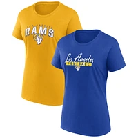 Women's Fanatics  Royal/Gold Los Angeles Rams Fan T-Shirt Combo Set