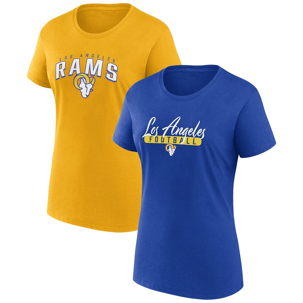 Women's Fanatics Royal/Gold Los Angeles Rams Fan T-Shirt Combo Set