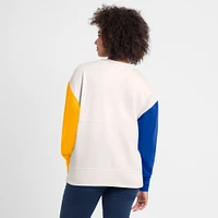 Sweat-shirt blanc avec logo principal color block Fanatics des Rams de Los Angeles pour femmes