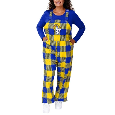 Salopette à carreaux FOCO Royal Los Angeles Rams pour femme avec grand logo