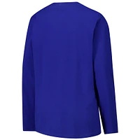 Women's G-III 4Her by Carl Banks Royal Los Angeles Rams Post Season Long Sleeve V-Neck T-Shirt