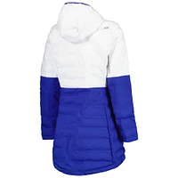 Women's MSX by Michael Strahan White/Royal Los Angeles Rams Willow Quilted Hoodie Full-Zip Jacket