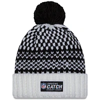 Women's New Era  Black/White Los Angeles Rams 2023 NFL Crucial Catch Cuffed Pom Knit Hat