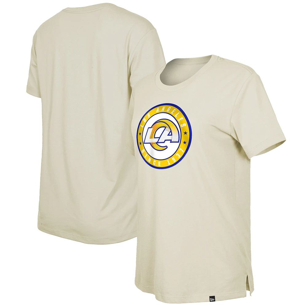 Women's New Era  Cream Los Angeles Rams 2023 NFL Draft T-Shirt