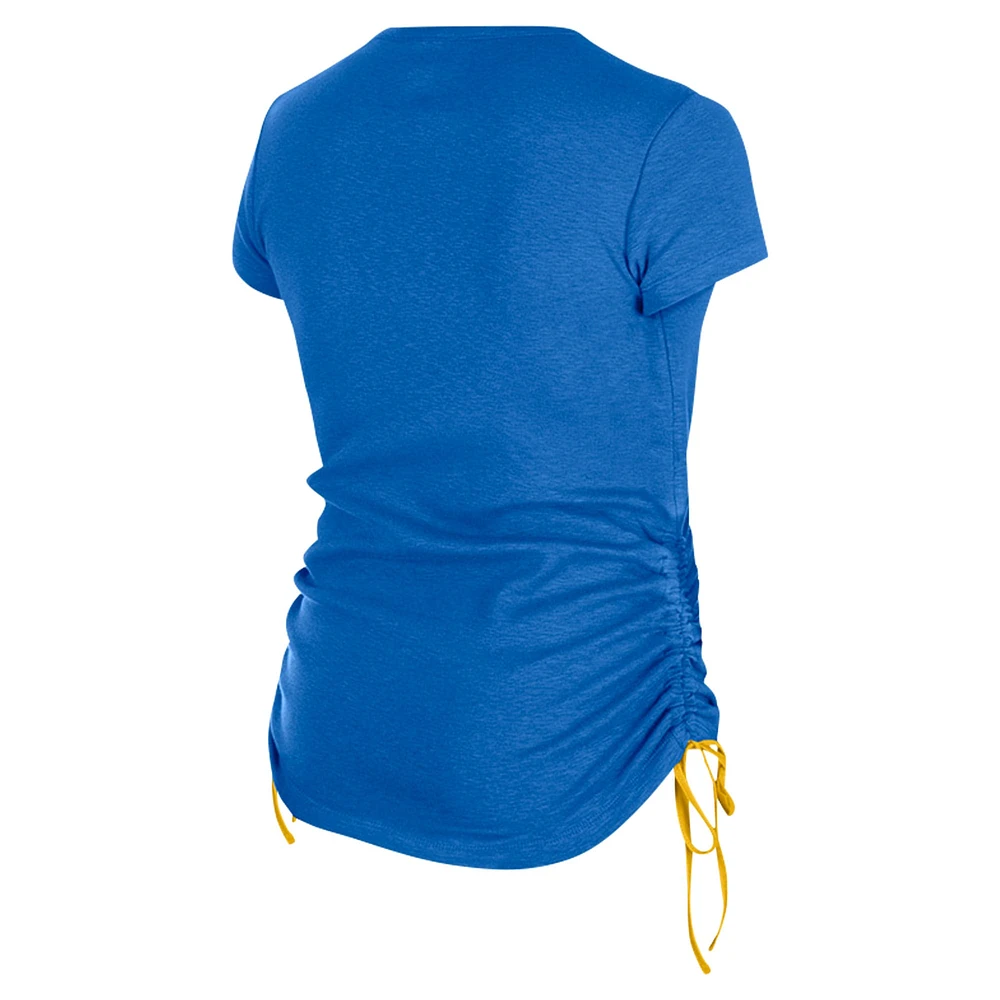Women's New Era Royal Los Angeles Rams Ruched Side T-Shirt