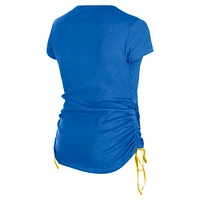 Women's New Era Royal Los Angeles Rams Ruched Side T-Shirt