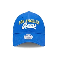 Women's New Era   Royal Los Angeles Rams Team Trucker 9FORTY Snapback Hat