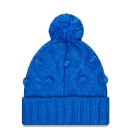 Women's New Era Royal Los Angeles Rams Toasty Cuffed Knit Hat with Pom