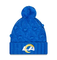Women's New Era Royal Los Angeles Rams Toasty Cuffed Knit Hat with Pom