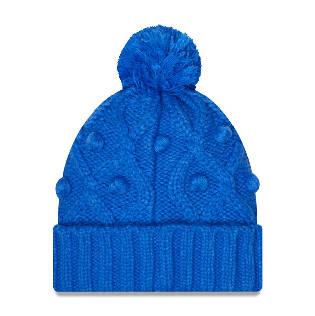 Casquette en tricot à pompons Toasty Cuffed Pom des Los Angeles Rams Royal New Era pour femme - Bonnet