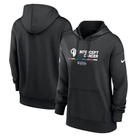 Women's Nike Black Los Angeles Rams 2022 NFL Crucial Catch - Therma Performance Pullover Hoodie