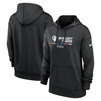 Women's Nike Black Los Angeles Rams 2022 NFL Crucial Catch - Therma Performance Pullover Hoodie