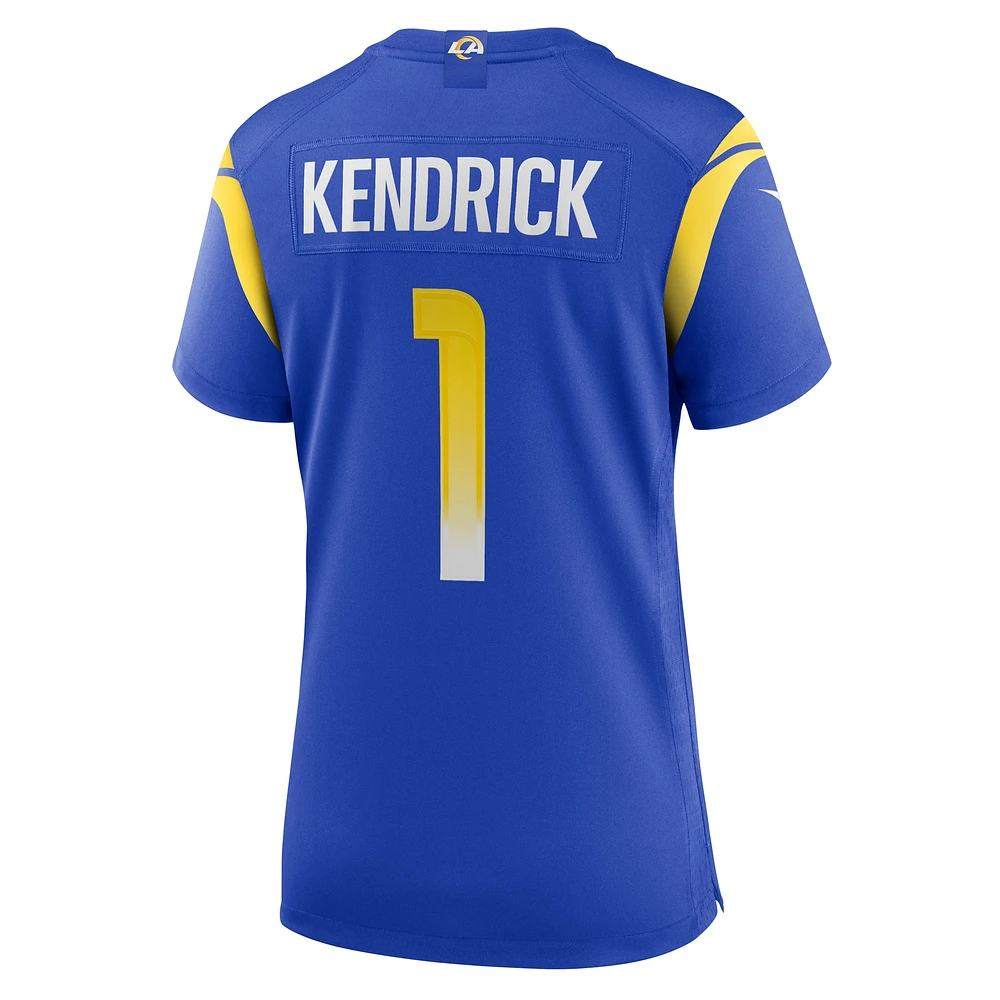 Maillot de match domicile Los Angeles Rams Nike Derion Kendrick Royal pour femme