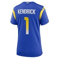 Maillot de match domicile Los Angeles Rams Nike Derion Kendrick Royal pour femme