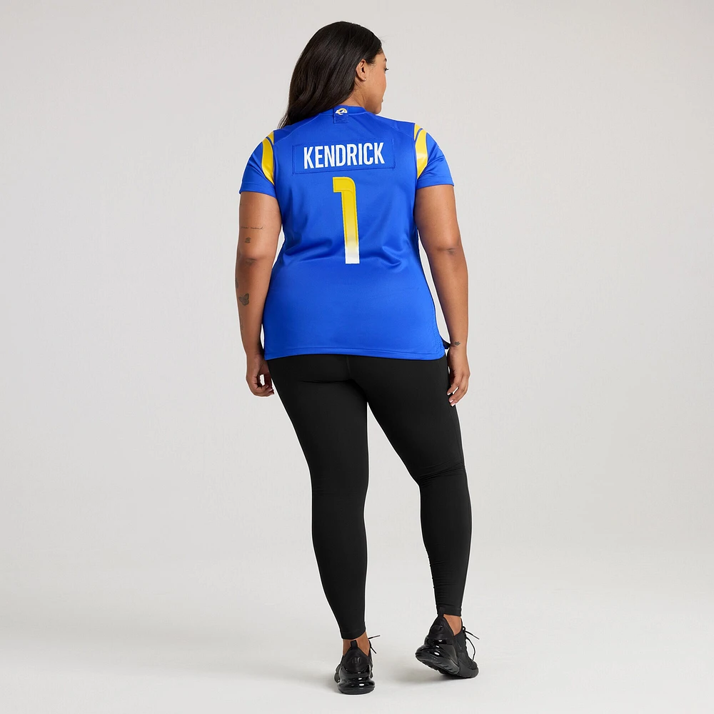 Maillot de match domicile Los Angeles Rams Nike Derion Kendrick Royal pour femme