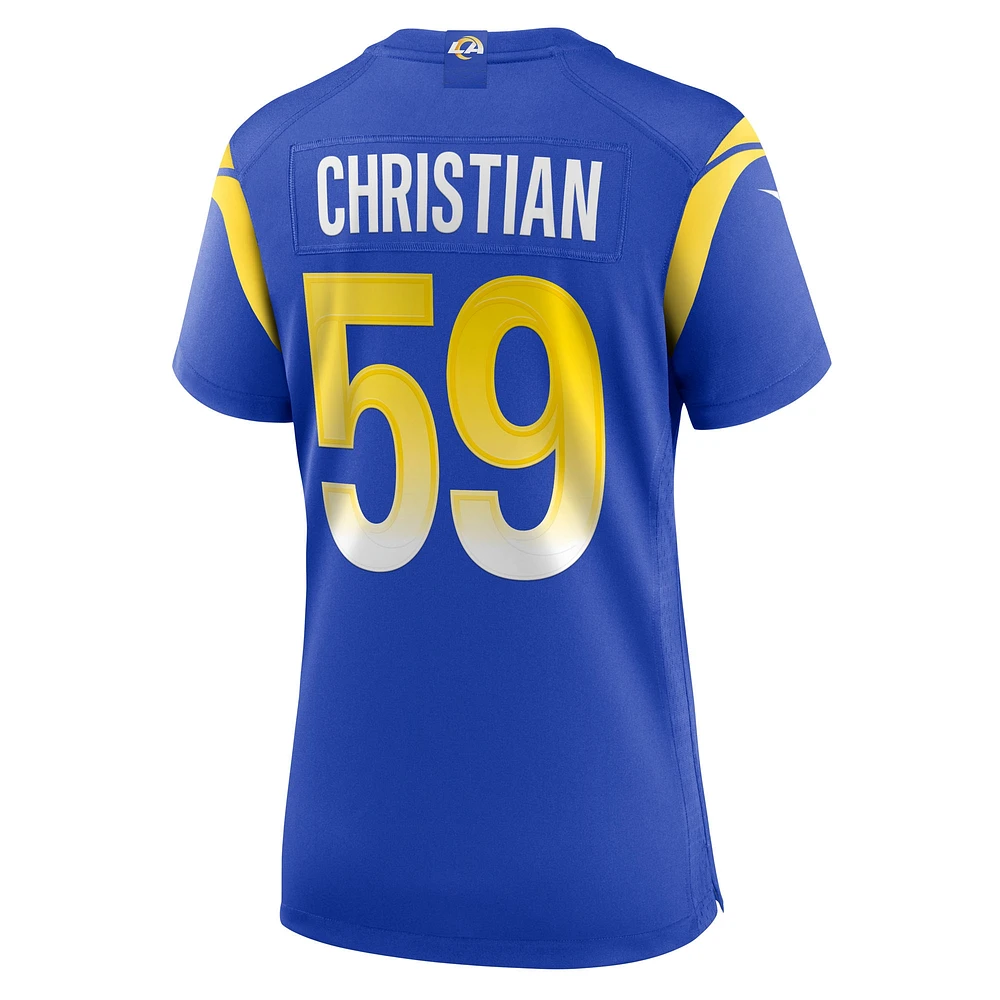 Maillot Nike Geron Christian Royal Los Angeles Rams Team Game pour femme
