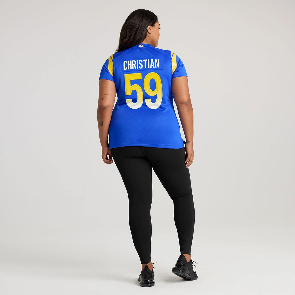 Maillot Nike Geron Christian Royal Los Angeles Rams Team Game pour femme