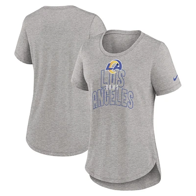 T-shirt Nike Los Angeles Rams mode tri-mélange gris chiné pour femme
