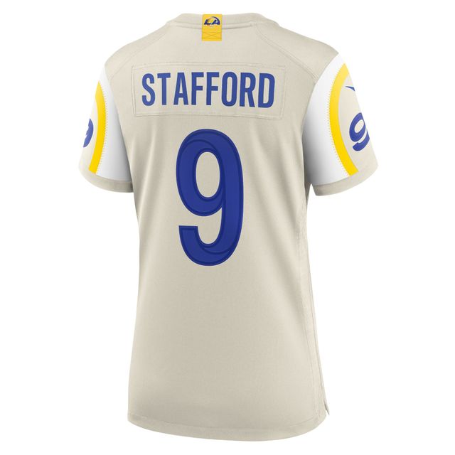 Maillot de match joueur Nike Matthew Stafford Bone Los Angeles Rams pour femme
