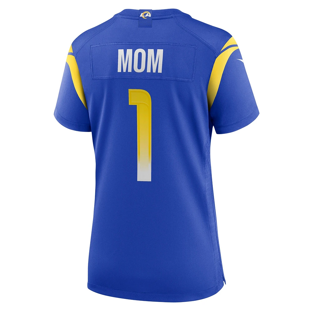 Women's Nike Number 1 Mom Royal Los Angeles Rams Game Jersey